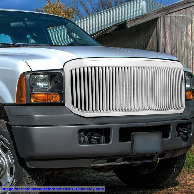 Silver Vertical Style Replacement Front Grille For 05-07 Ford F-250 Super Duty-Exterior-BuildFastCar