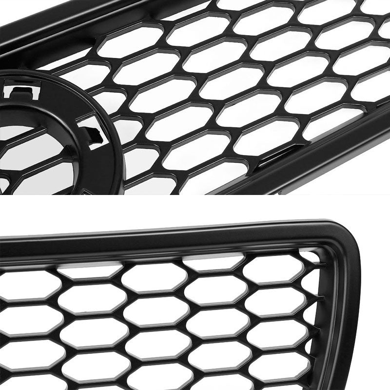 Black Honeycomb Mesh RS Style Replacement Front Grille For 96-00 A4/Quattro B5-Exterior-BuildFastCar