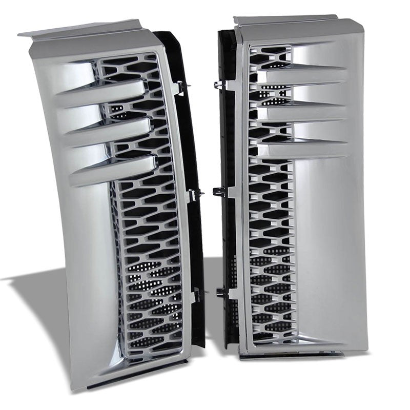 Chrome Body/Silver Honeycomb Mesh Side Vent Grille For 03-11 Range Rover L322-Exterior-BuildFastCar
