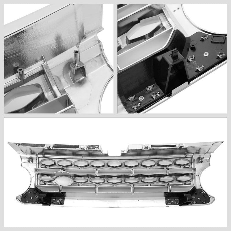 Chrome Honeycomb Mesh Style Front Grille For 10-12 LR4 Discovery 4 L319 V6/V8-Exterior-BuildFastCar