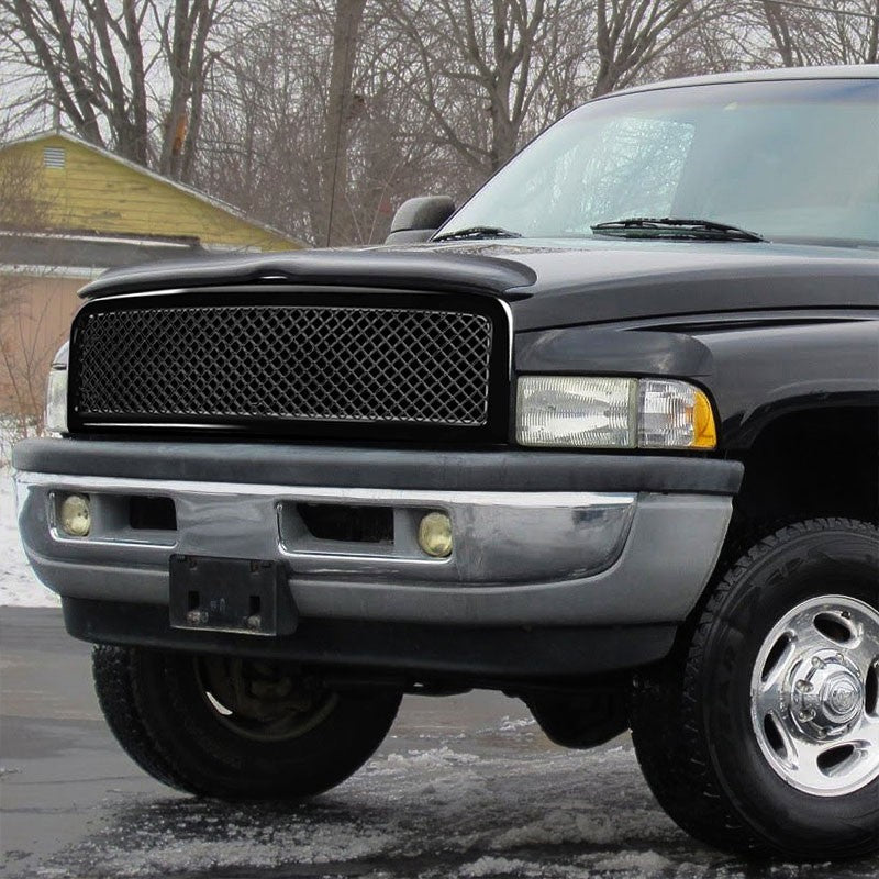 Black Diamond Mesh Style Replacement Front Grille For 94-02 Ram 1500/2500/3500-Exterior-BuildFastCar