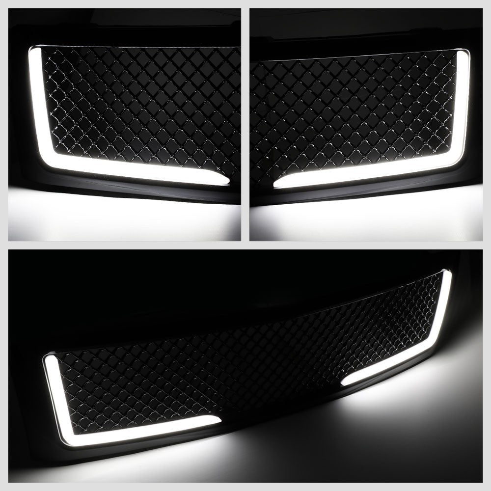 07-13 Silverado 1500 Glossy Black Mesh w/LED Front Grille