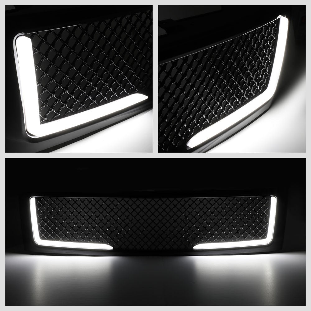 07-13 Silverado 1500 Glossy Black Mesh w/LED Front Grille