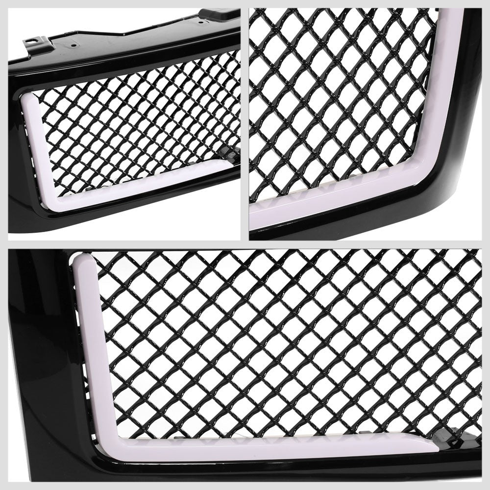 07-13 Silverado 1500 Glossy Black Mesh w/LED Front Grille