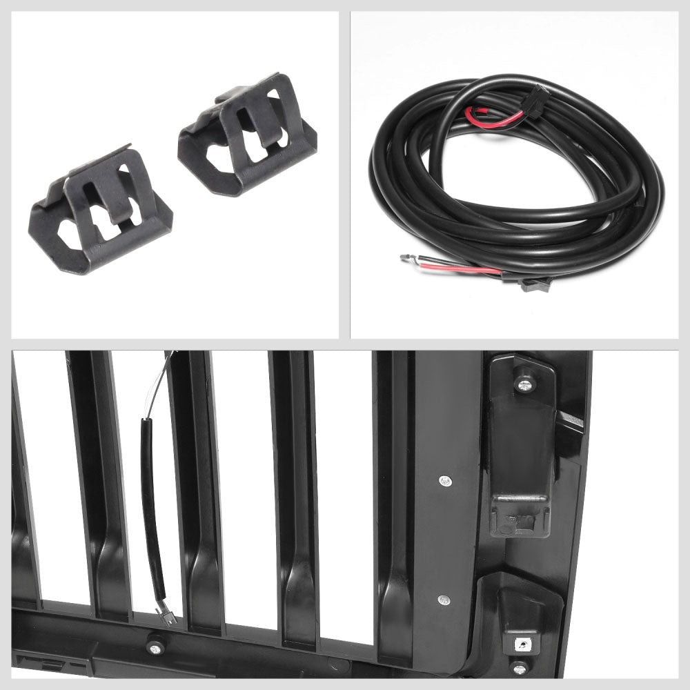 Black Glossy Vertical Slat Front Grille L-Shape LED Bar 14-15 Silverado BFC-FGR-1-LB-004-T6