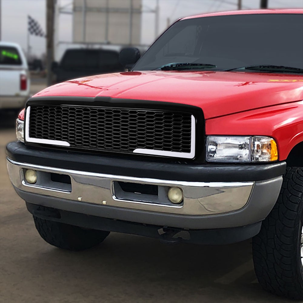 94-02 Ram 2500 Glossy Black Mesh w/LED Front Grille