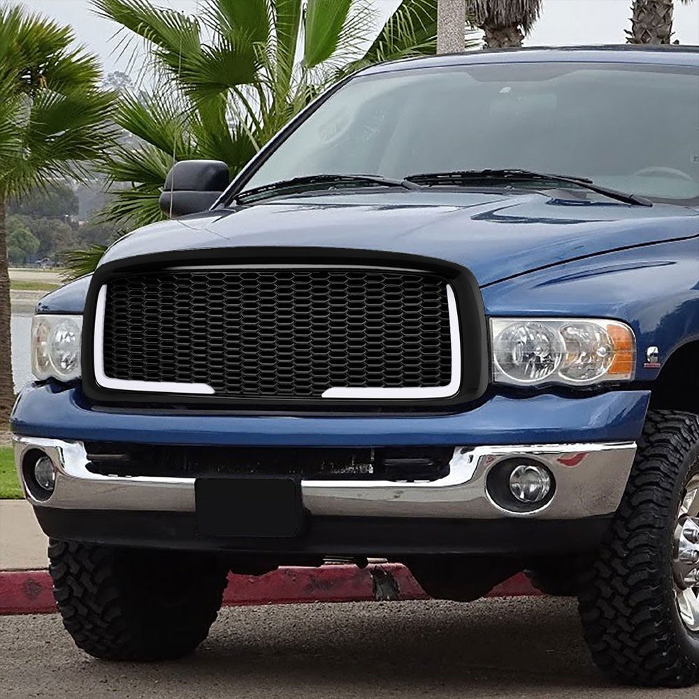 03-05 Ram 3500 Glossy Black Mesh w/LED Front Grille