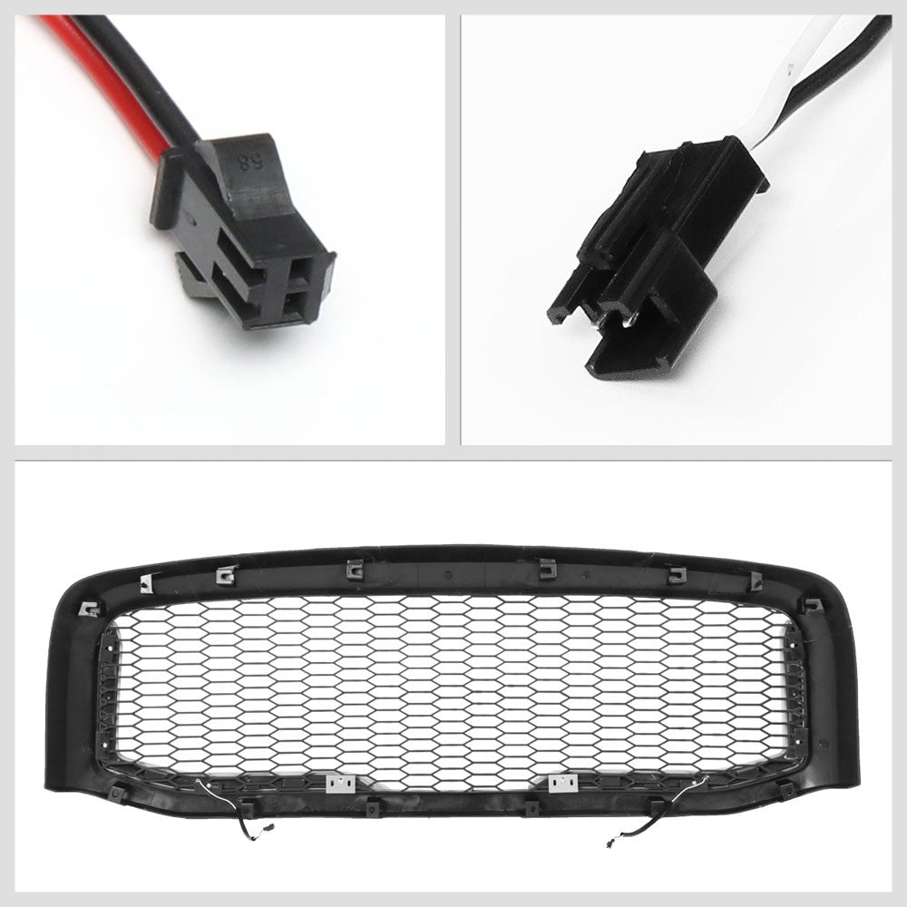 06-08 Ram 1500 Glossy Black Mesh w/LED Front Grille
