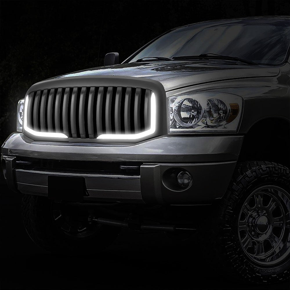 06-08 Ram 1500 Matte Black Vertical w/LED Front Grille