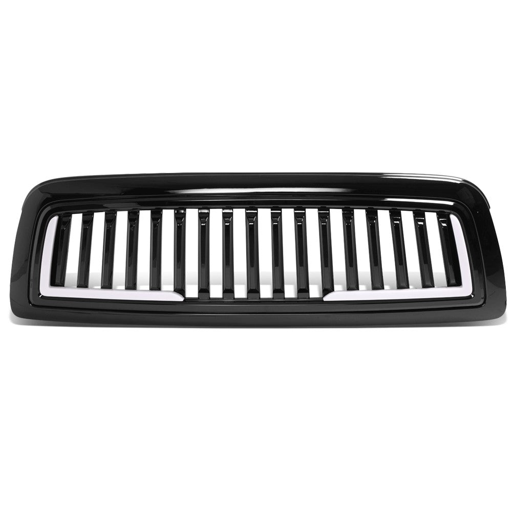 Black Glossy Badgeless Vertical Slat Style Front Grille w/LED For 09-10 Ram 1500 BFC-FGR-008-T8