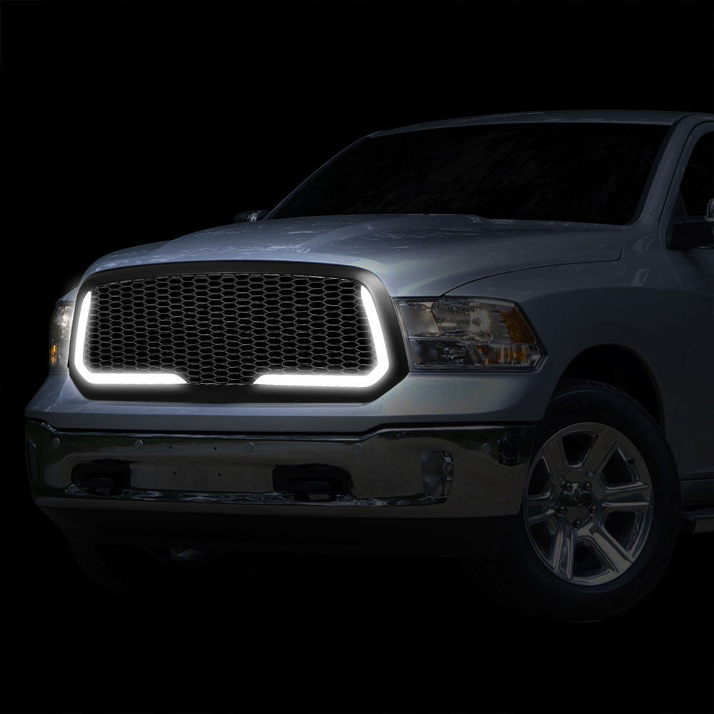 13-18 RAM 1500 Matte Black Mesh w/LED Front Grille