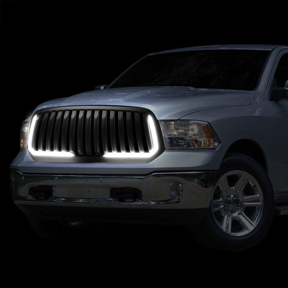 13-18 RAM 1500 Matte Black Vertical w/LED Front Grille