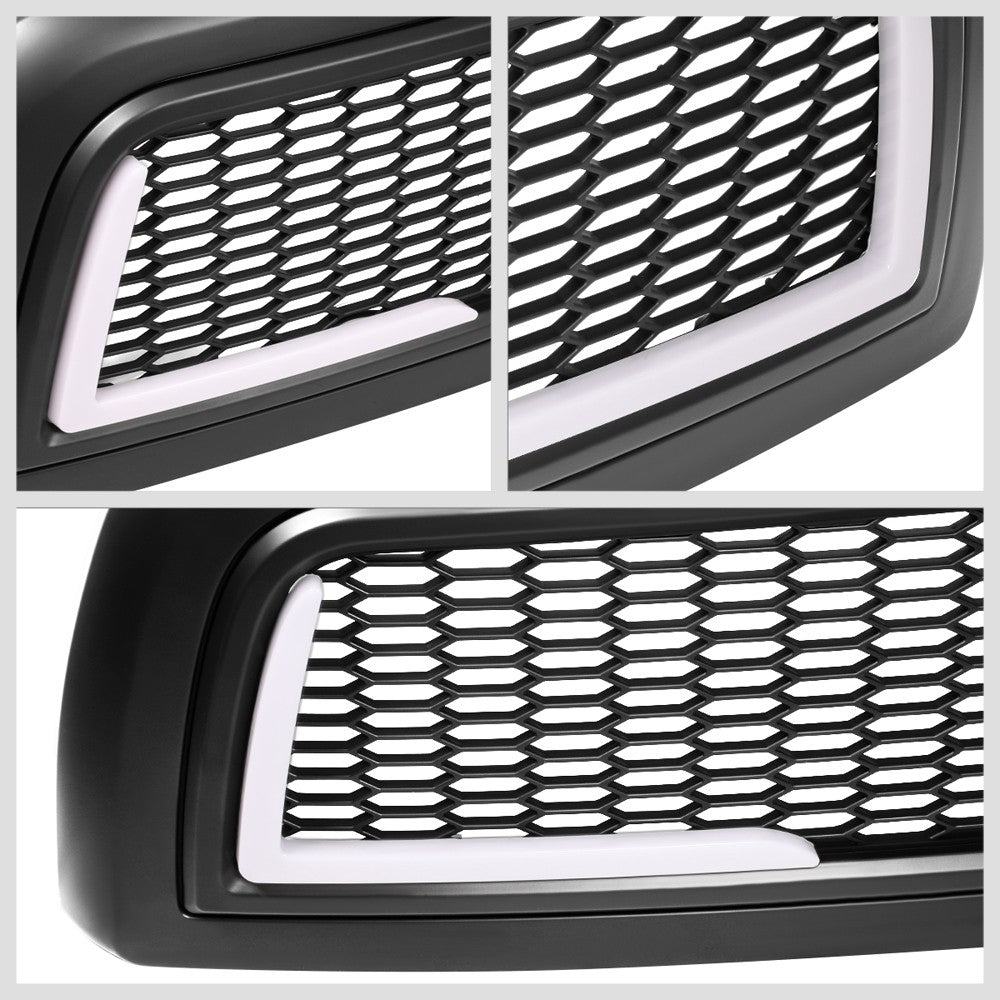 Black Matte Badgeless Vertical Slat Style Front Grille w/LED For 10-18 Ram 2500