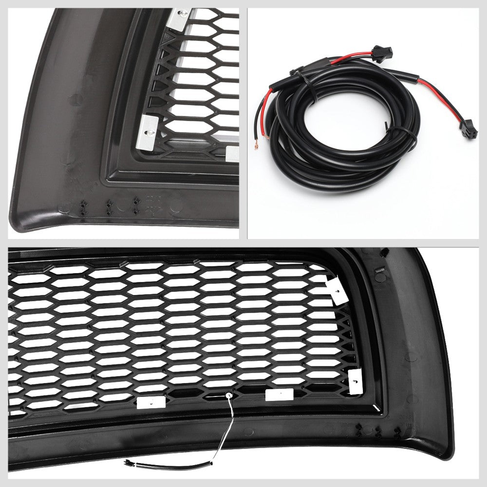 Black Matte Badgeless Vertical Slat Style Front Grille w/LED For 10-18 Ram 2500