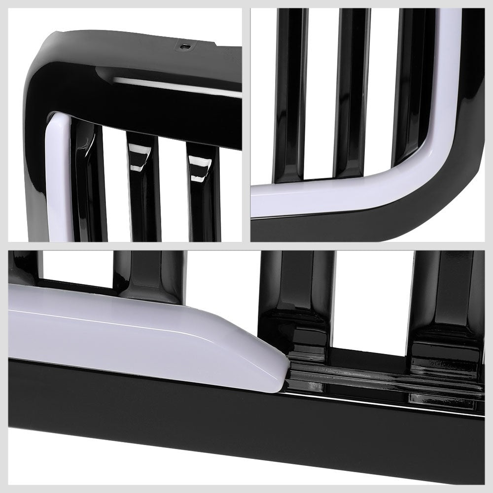 99-04 F-250 SD Glossy Black Vertical LED Front Grille