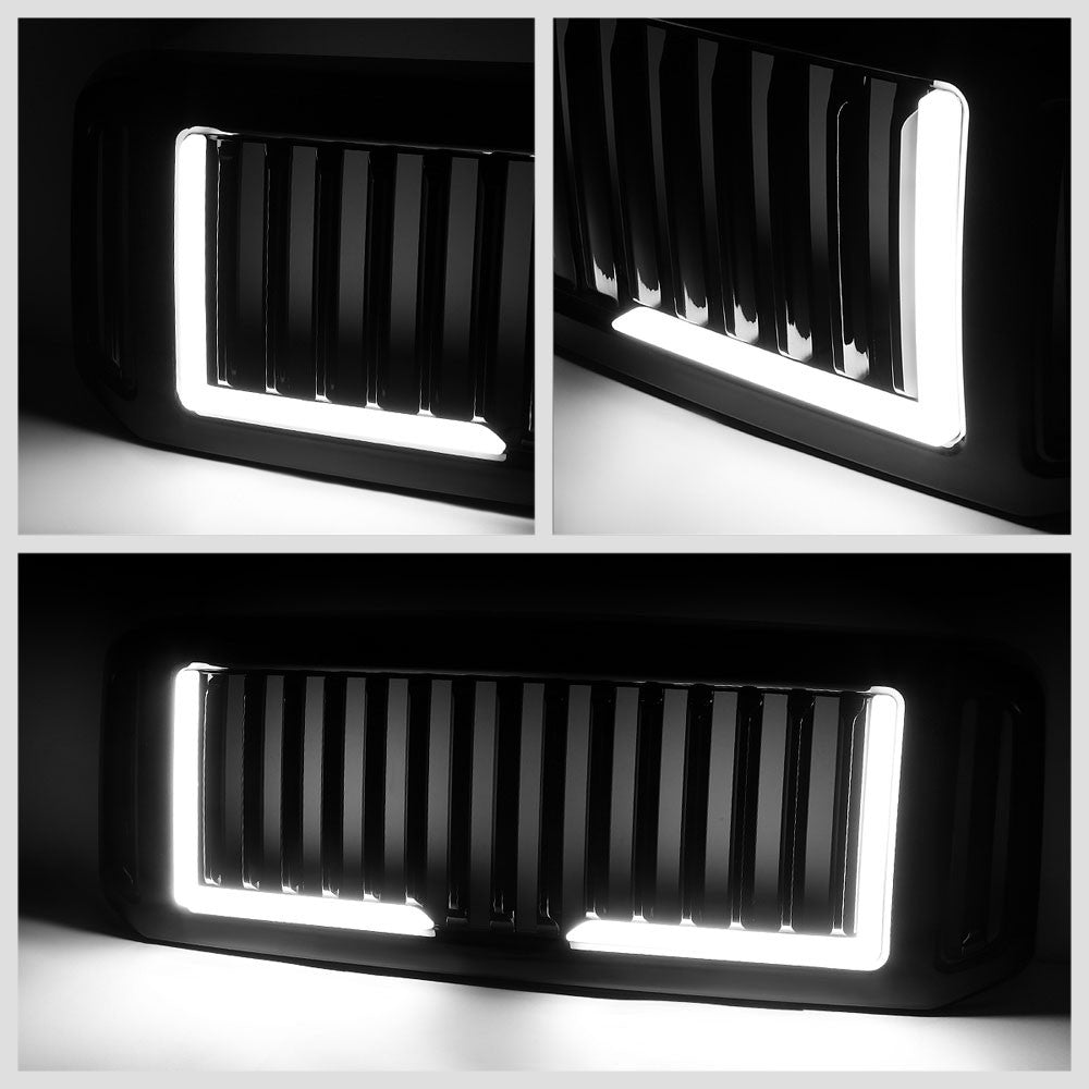 05 Ford Excursion Glossy Black Vertical w/LED Front Grille