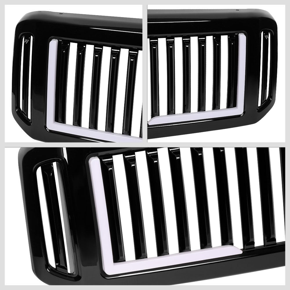 05 Ford Excursion Glossy Black Vertical w/LED Front Grille
