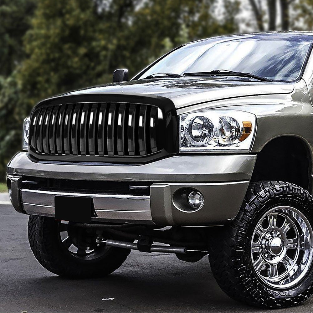 06-09 Ram 3500 Glossy Black Vertical Style Front Grille