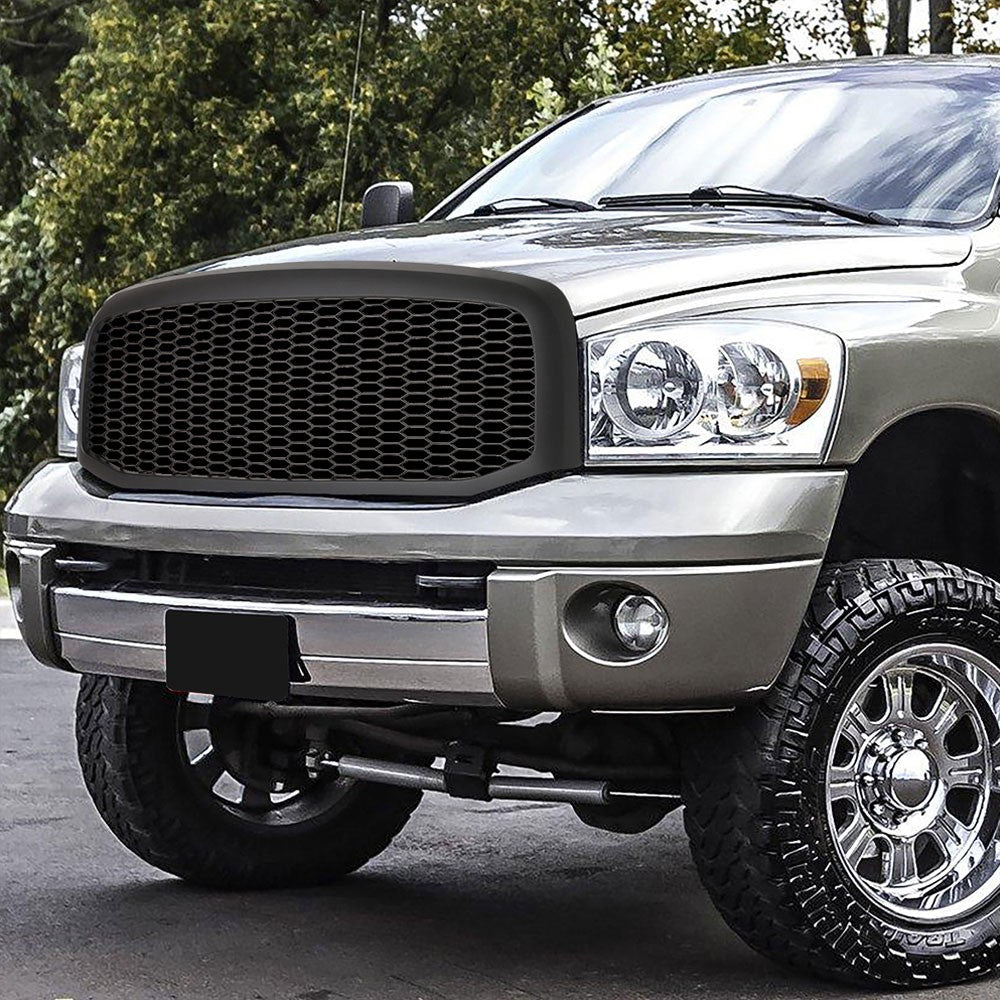 06-09 Ram 3500 Matte Black Badgeless Mesh Style Front Grille