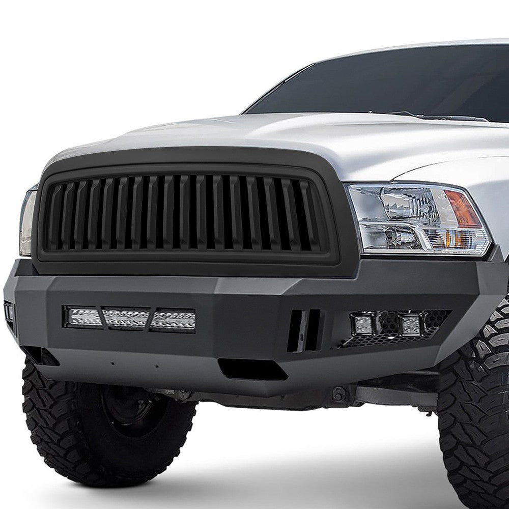 Black Primered Badgeless Vertical Slat Style Front Grille For 09-10 Ram 1500
