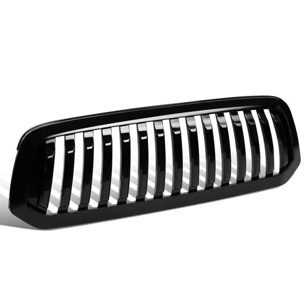 Black Glossy Badgeless Vertical Slat Style Front Grille For 13-18 Ram 1500 BFC-FGR-009-BK-2