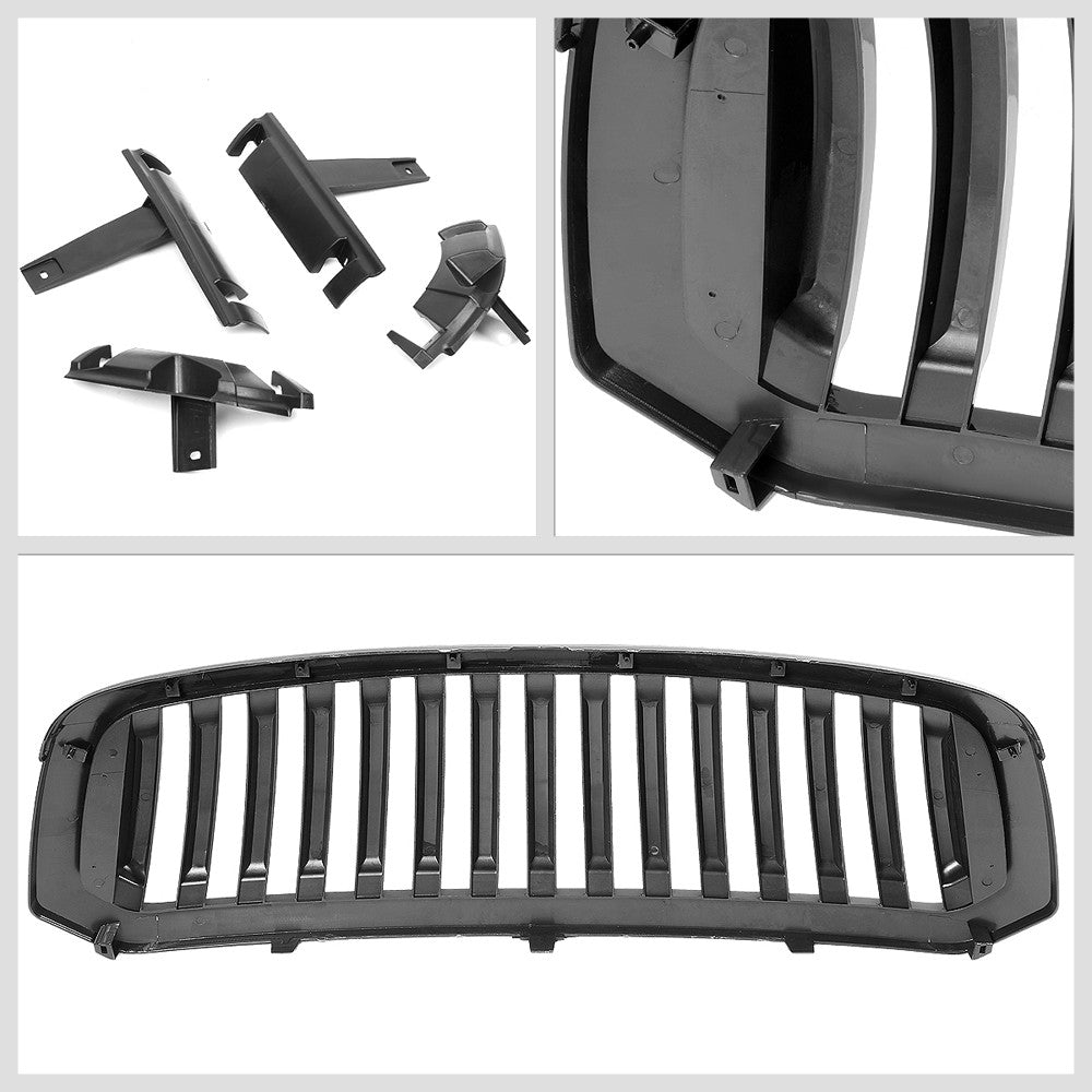 Black Matte Badgeless Vertical Slat Style Front Grille For 13-18 Ram 1500