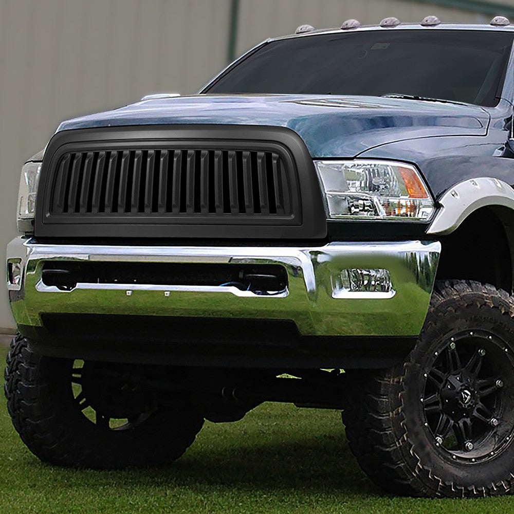 Black Matte Badgeless Vertical Slat Style Front Grille For 10-18 Ram 2500