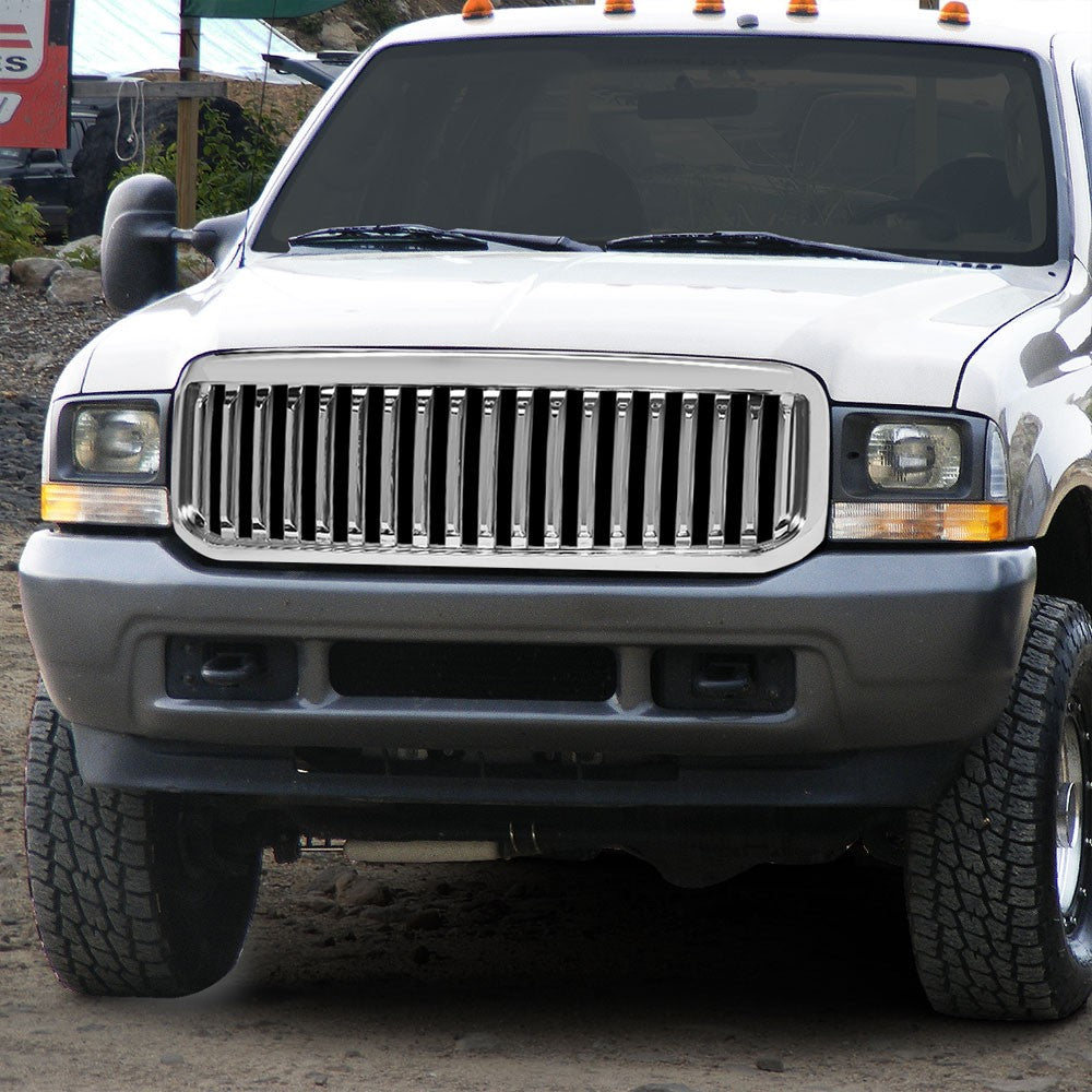 99-04 F-250 Super Duty Polished Chrome Vertical Front Grille