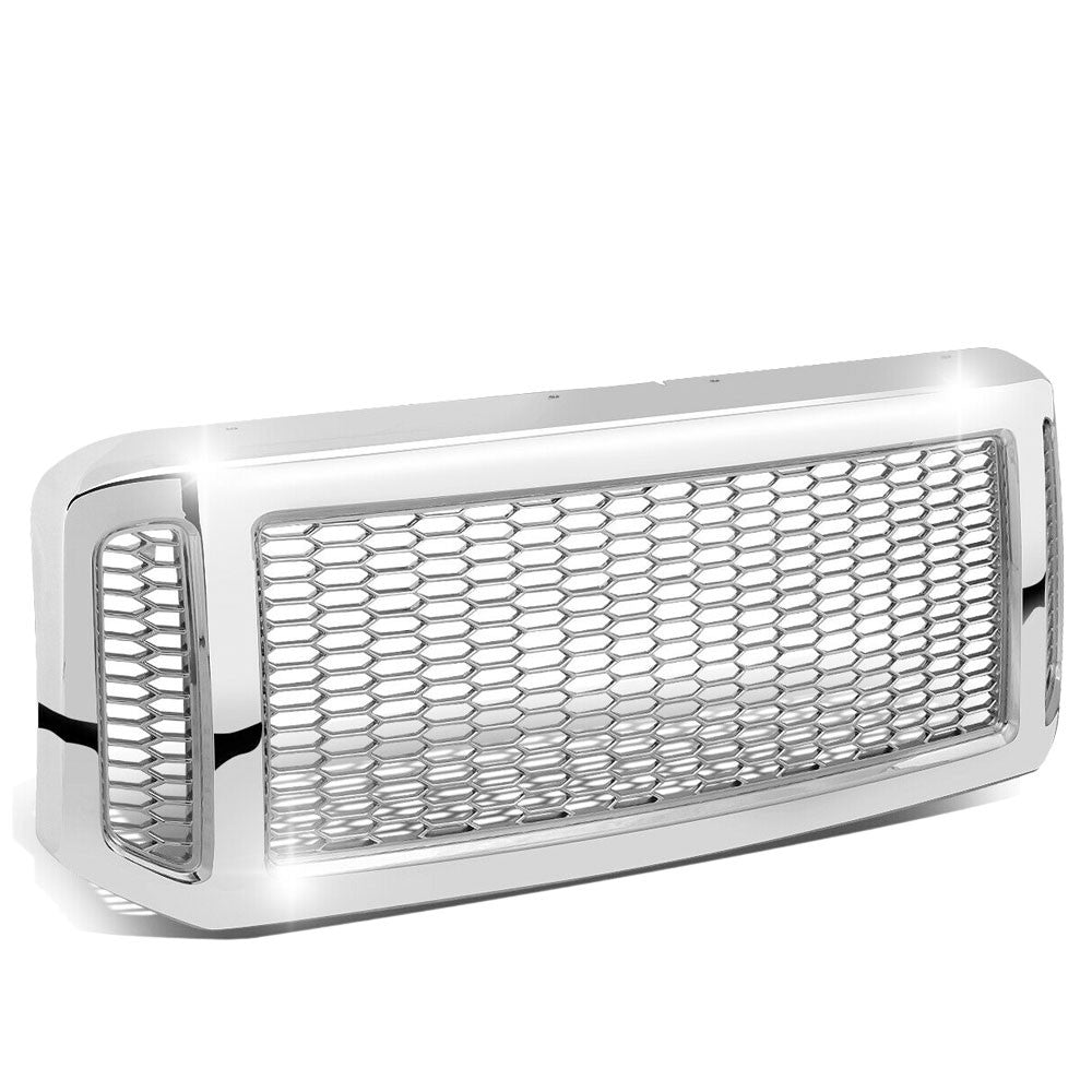 chrome-badgeless-honeycomb-mesh-front-grille-for-05-07-ford-f-series-sd-pickup