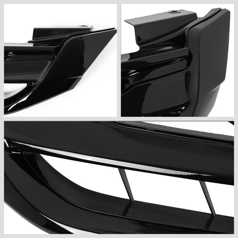Vertical Fence Glossy Black Front Upper Grille For 13-15 Honda Accord Sedan 4DR-Grilles-BuildFastCar-BFC-FGR-1-HON13ACC-T1-BK