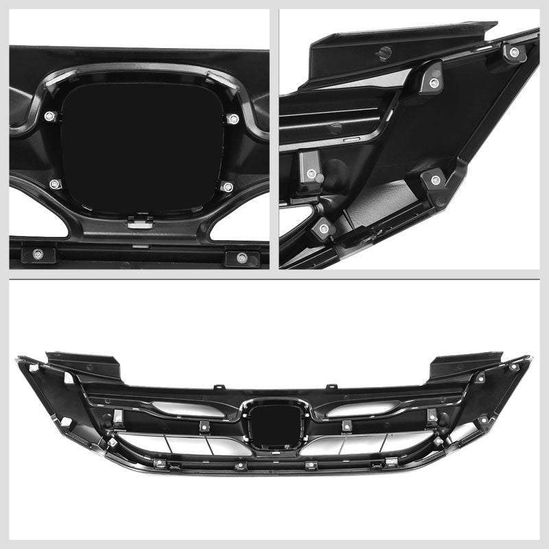 Vertical Fence Glossy Black Front Upper Grille For 13-15 Honda Accord Sedan 4DR-Grilles-BuildFastCar-BFC-FGR-1-HON13ACC-T1-BK