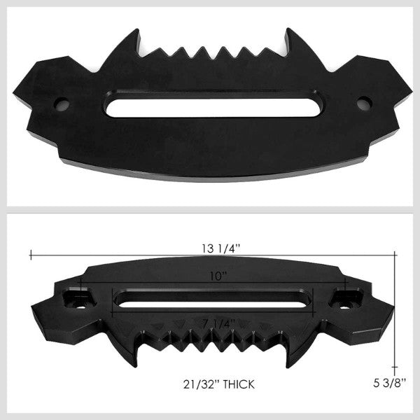 10" Black Universal Aluminum Hawse Fairlead For Synthetic Winch Rope/Cable ATV-Truck & Towing-BuildFastCar-BFC-HITCALU-003BK
