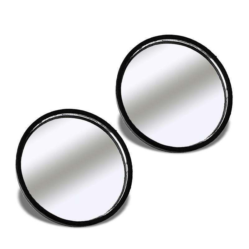 2x Circle Fixed Base Universal Stick On Auto Car View Driving Blind Spot Mirror-Exterior-BuildFastCar