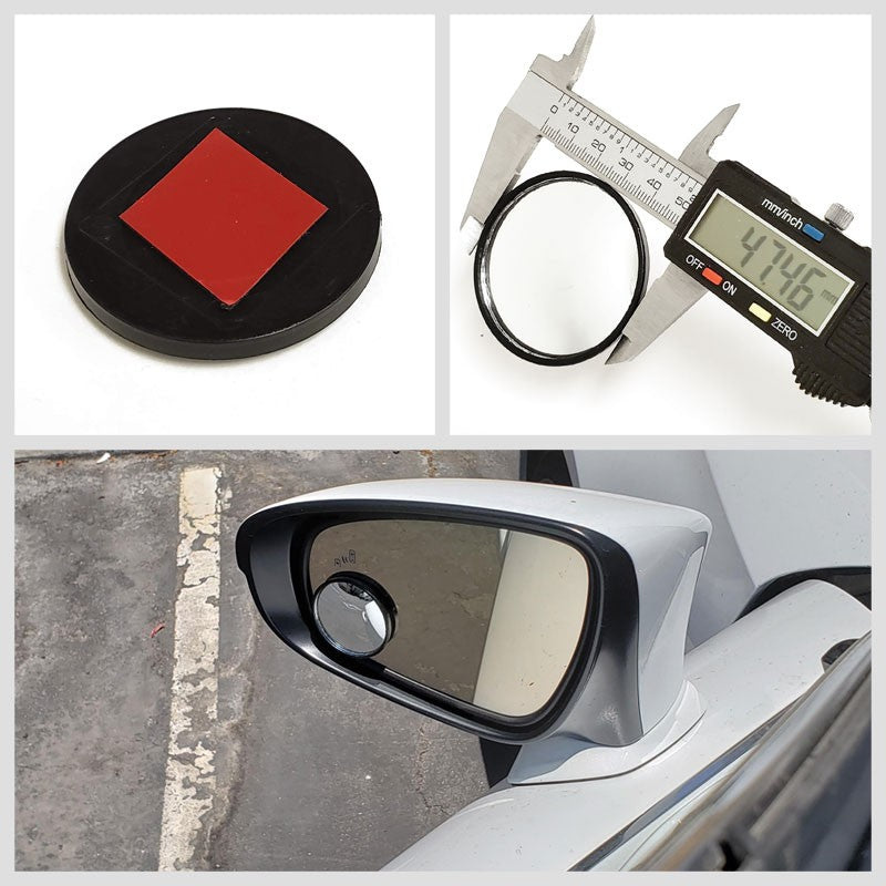 2x Circle Fixed Base Universal Stick On Auto Car View Driving Blind Spot Mirror-Exterior-BuildFastCar