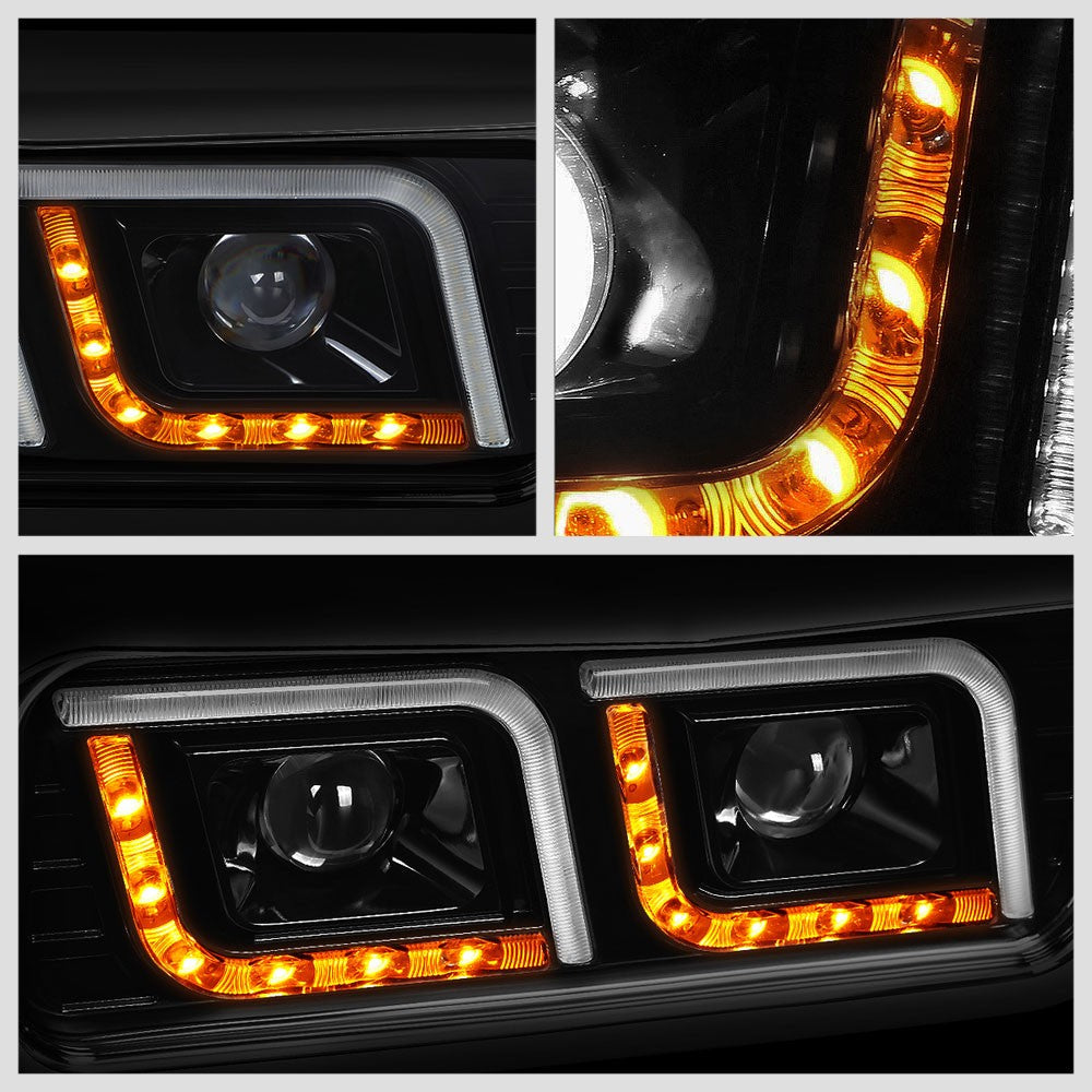 Black Housing Clear Lens Full LED Trailer Headlight For 87-19 Kenworth T800