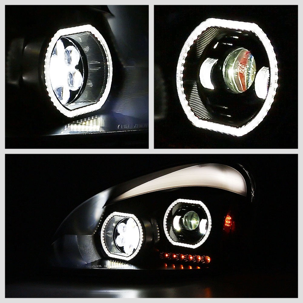 Black Housing Clear Lens LED Trailer Headlight For 08-17 Freightliner Cascadia