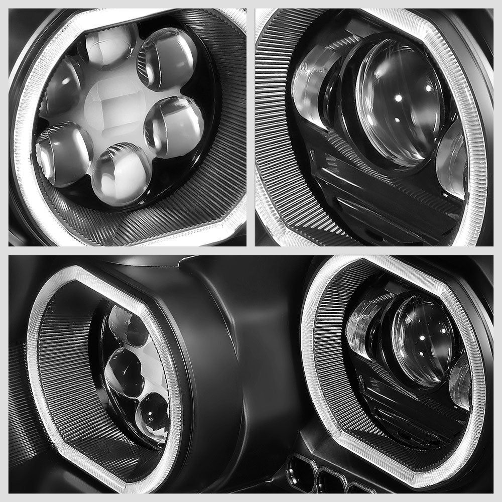 Black Housing Clear Lens LED Trailer Headlight For 08-17 Freightliner Cascadia