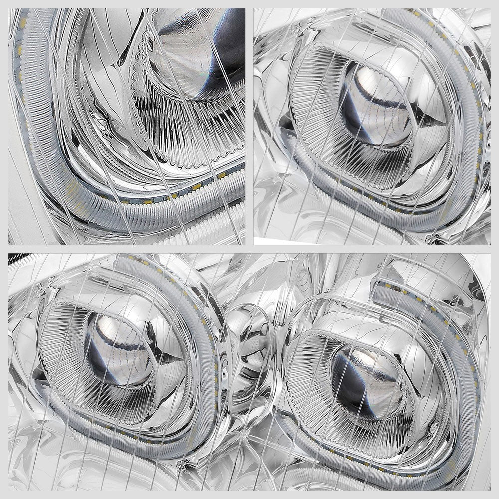 Chrome Housing Clear Lens LED Trailer Headlight For 04-17 Freightliner Columbia