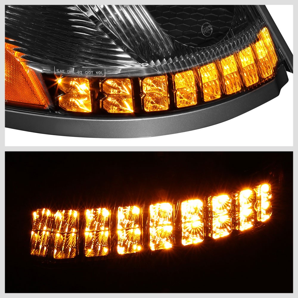 Black Housing Clear Lens LED Trailer Headlight For 04-18 Volvo VN/VNL Diesel