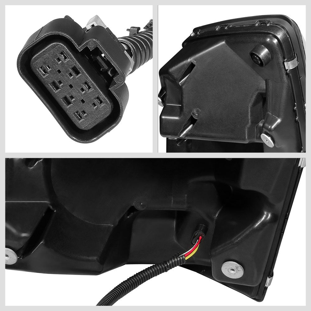 Black Housing Clear Lens LED Trailer Headlight For 04-18 Volvo VN/VNL Diesel