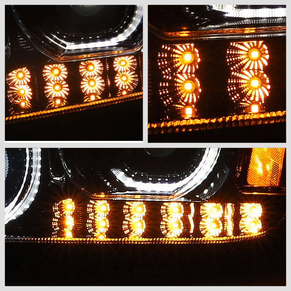 Black Housing Clear Lens Full LED Trailer Headlight For 08-18 Kenworth T660