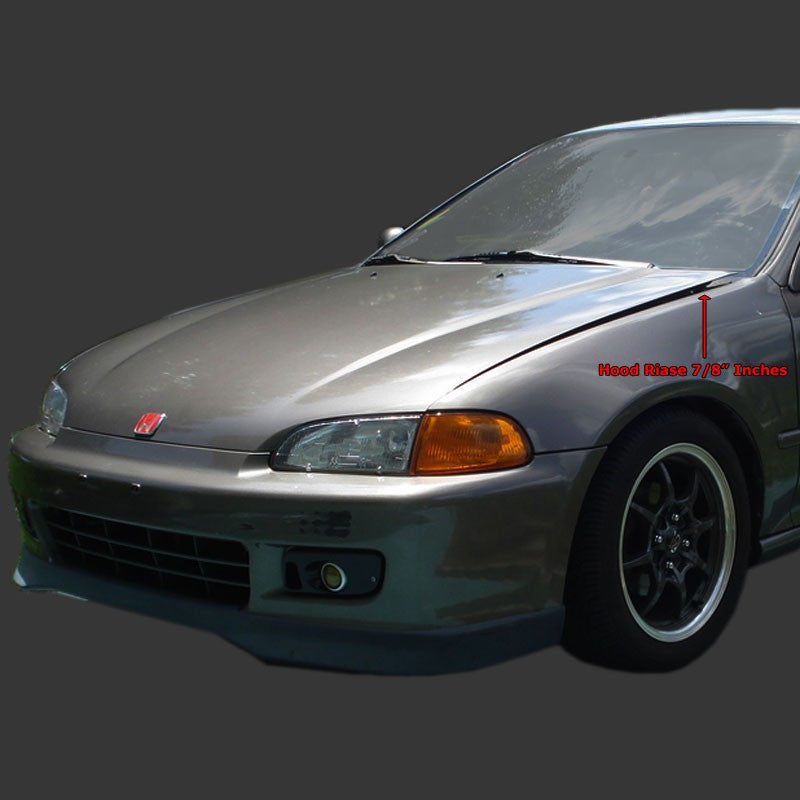 Silver Front 7/8" Screw-On Aluminum Hood Riser Spacer Kit For Integra/Civic/CRX-Hood/Bonnet-BuildFastCar