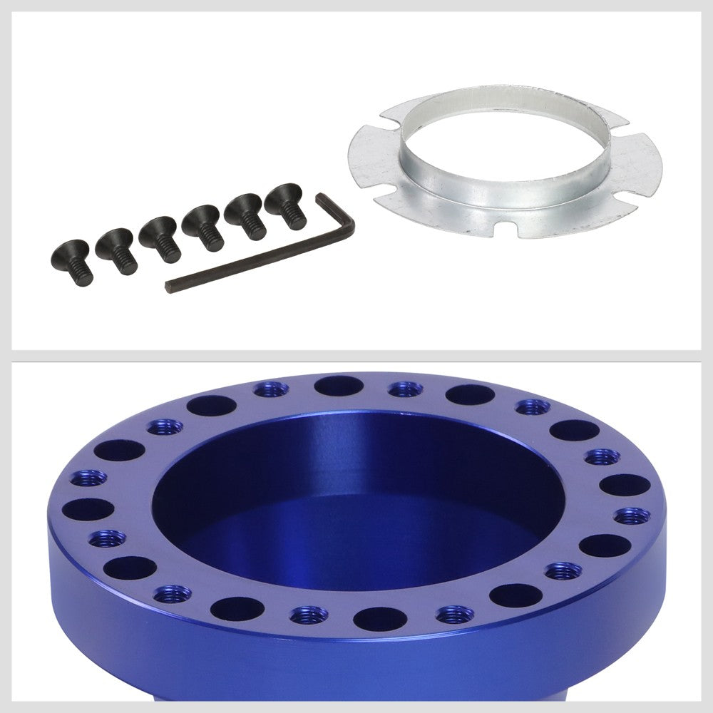 Blue 70/74mm 6-Bolt Aluminum Race Steering Wheel Hub Adapter For 80-05 Corvette