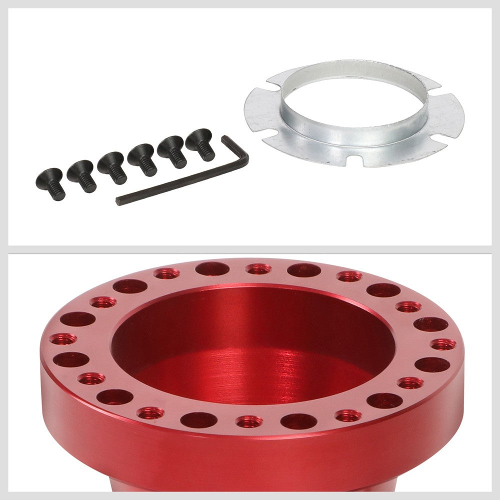 Red 70/74mm 6-Bolt Aluminum Race Steering Wheel Hub Adapter For 80-05 Camaro