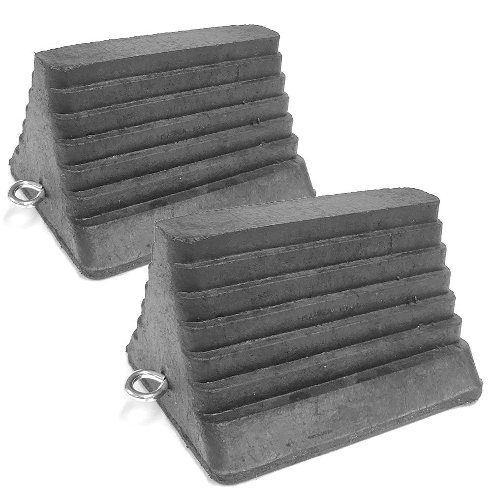 2X Pyramid Shape Steel Eye Bolt 10"x8"x6" Wheel Chock Truck Trailer BFC-TTP-DBUMP-10-X2