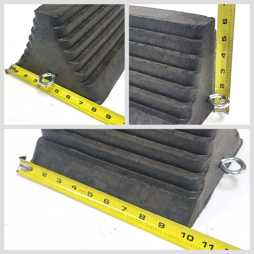 2X Pyramid Shape Steel Eye Bolt 10"x8"x6" Wheel Chock Truck Trailer BFC-TTP-DBUMP-10-X2