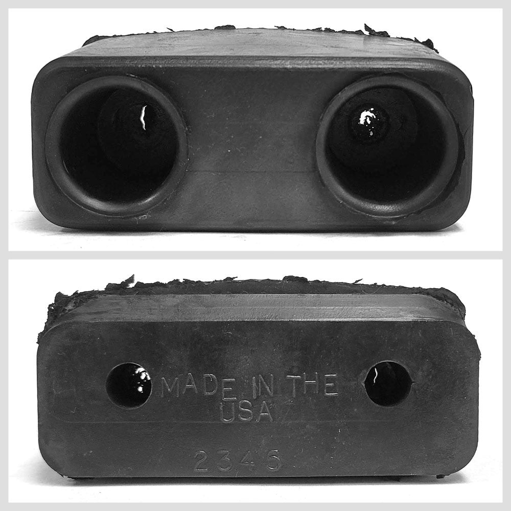 2X Rectangular 2 Hole 6" x 3-5/8" x 3-1/4" Molded Dock Bumper Semi Truck Trailer