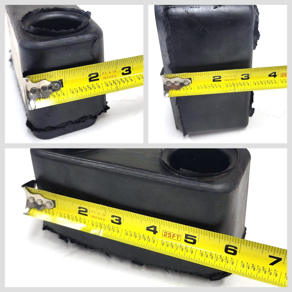 2X Rectangular 2 Hole 6" x 3-5/8" x 3-1/4" Molded Dock Bumper Semi Truck Trailer