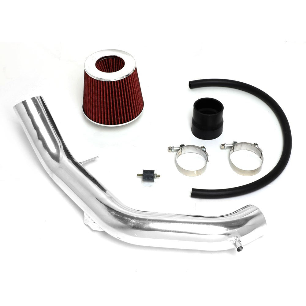Polish Aluminum/Red Cone Filter Cold Air Intake Kit For 06-12 Eclipse 3.8L V6