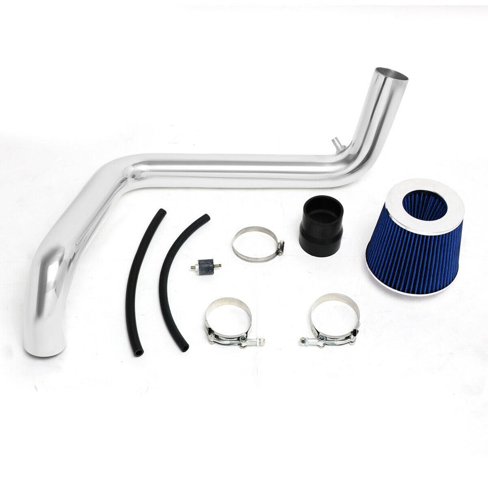 Polish Pipe/Blue Cone Filter Cold Air Intake Kit For 94-01 Integra 1.8L GS RS LS